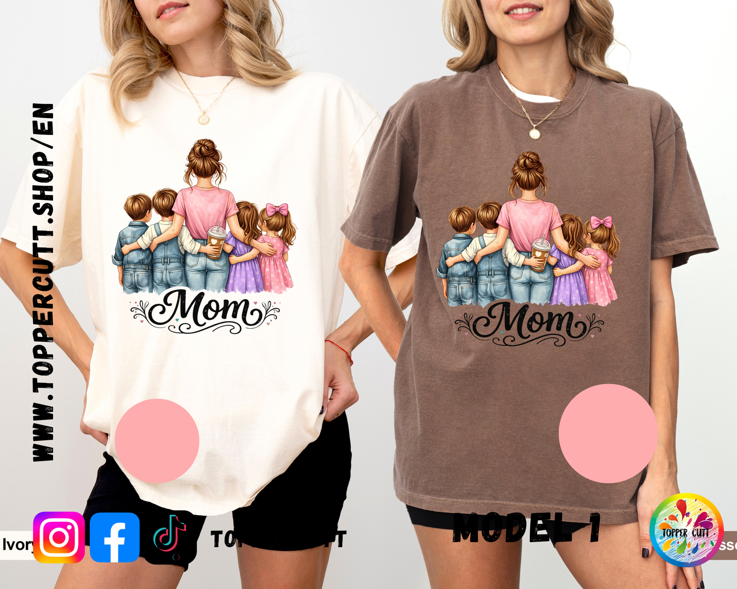 Mom Shirt with Kids Illustration, Mom Life T-Shirt, Mother and Children Graphic Tee, Mother's Day Gift for Mom, Cute Mama Shirt