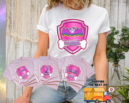 Personalized Puppy Birthday Family Shirts, Custom Dog Birthday Party Shirts, Matching Family Birthday Outfit, Kids Puppy Party Tee